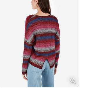 🎁EXPRESS KNIT V NECK STRIPED SWEATER L &XL